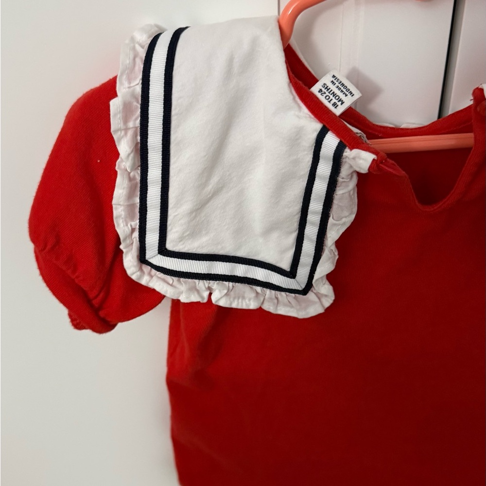 Janie and Jack Red Sailor Collar Blouse - Picture 6 of 7